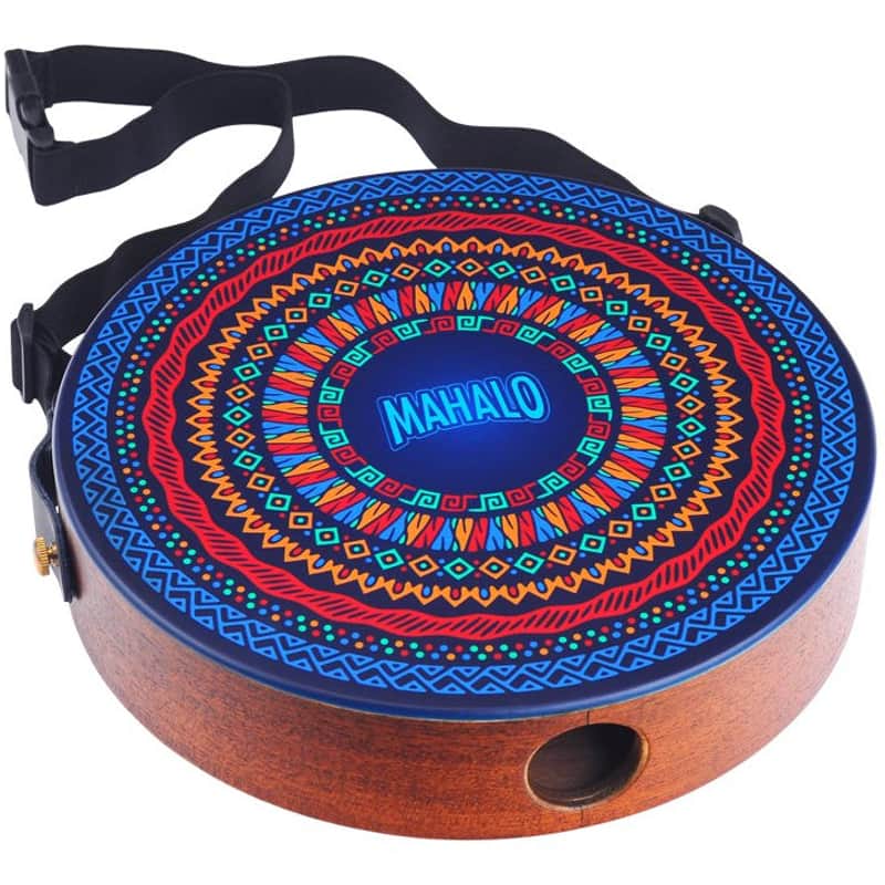 Mahalo Lap Top Cajon Drum With Strap & Bag Circles Design image 1