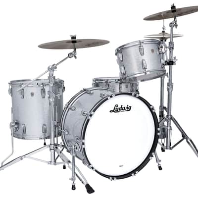 Ludwig *Pre-Order* Classic Maple Silver Sparkle Custom Kit 20x16, 12x8, 13x9, 14x14, 16x16 Drums Shell Pack | Made in the USA | NEW | Special Order | Authorized Dealer image 1