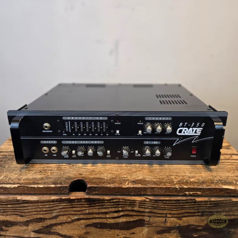 Crate BT-350 "ThunderBass" 350-Watt Rackmount Bass Amp Head 1990s - Black image 1
