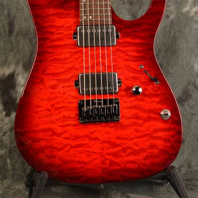 Ibanez RG 6005 FE QM Quilted Maple Top Blaze Red Burst USA EMG Pickups w Hardshell Case Included image 1