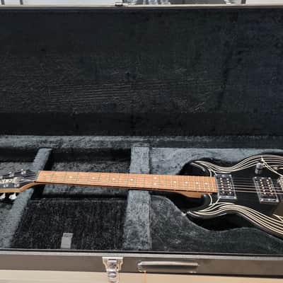 Jackson JJ4 Scott Ian MIJ JAPAN 2000 Black Tribal Tattoo Graphic LP JR Junior DC Anthrax Signature Pro Guitar with Killswitch and New ESP hard case image 2