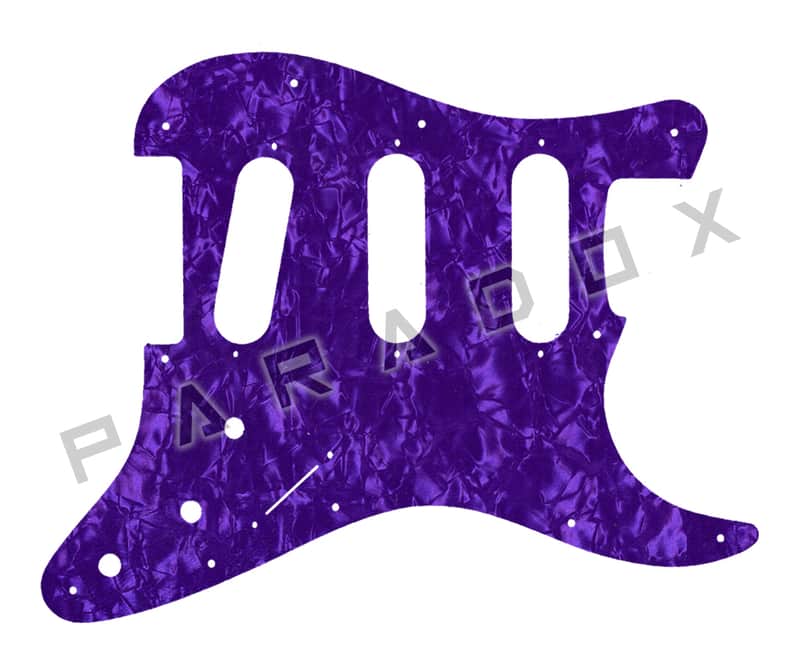 Custom Pickguard For 2000 - Present Made in America Fender Stratocaster Oversized Template with Burns Tri-Sonic Pickups - Light Purple Pearl/Black/White/Black .090" image 1