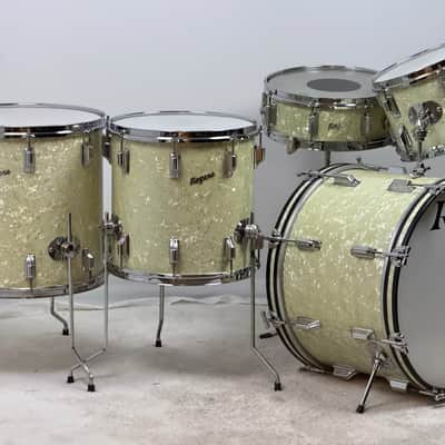 Rogers 20/12/14/16/5x14" Cleveland-Era Holiday Drum Set - White Marine Pearl image 3