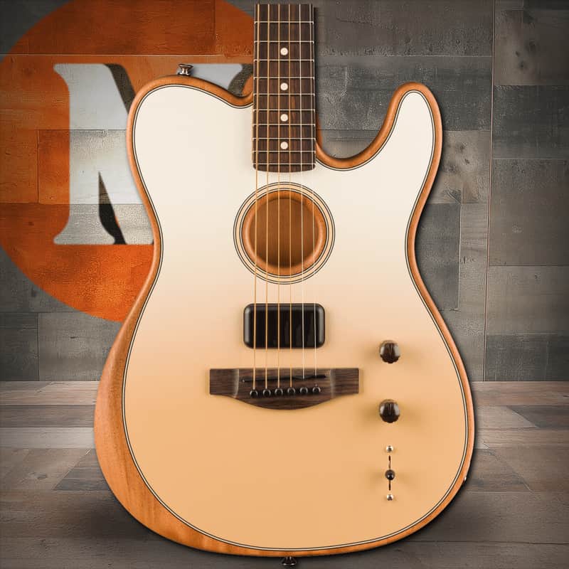 Fender FINNEAS Signature Acoustasonic Player Telecaster with Bag, Rosewood Fingerboard - Cappuccino Fade image 1