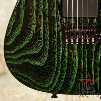 TOM ANDERSON Pro Am HS - Swamp Ash Body & Reverse Headstock - Black with Green Dog Hair image 4