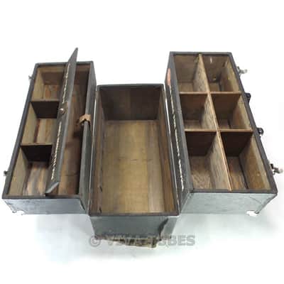 Small, Black, RCA, Vintage Radio TV Vacuum Tube Valve Caddy Carrying Case image 5