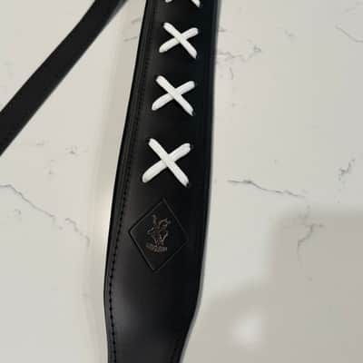 Minotaur Dave X Black Leather Guitar Strap Handmade in Europe New, David Gilmour image 4