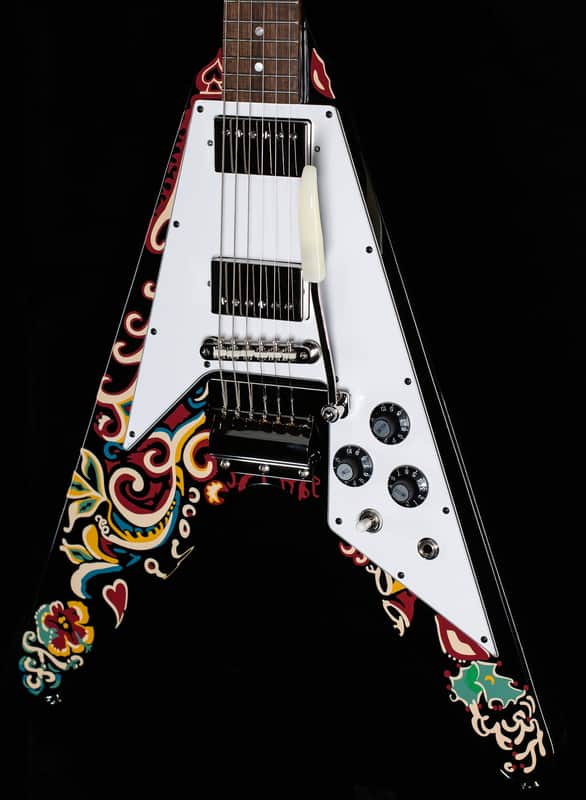 Epiphone Jimi Hendrix "Love Drops" Flying V Ebony (358) image 1