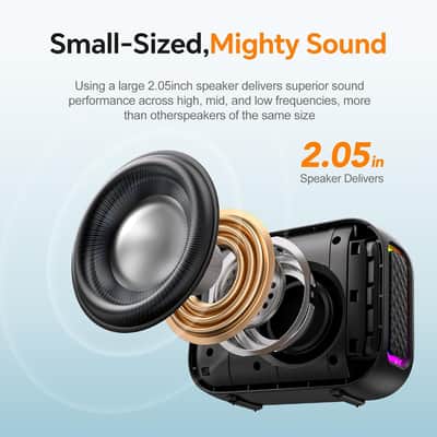 Compact Wireless Bluetooth Speaker with AUX Line-In, IPX5 Water-Resistant Design for Outdoor, Travel, Beach & Home Use image 2