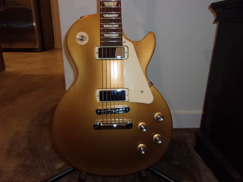 Gibson Les Paul Studio '70s Tribute with Mini-Humbuckers 2012 - 2015 Gold Top/Dark Back image 1