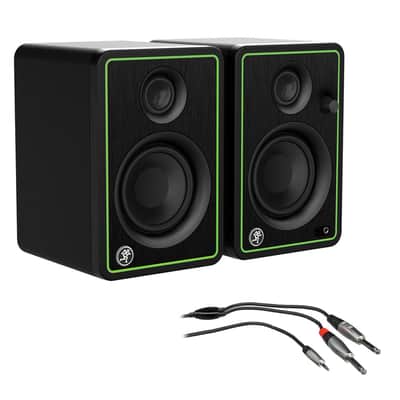 Mackie CR3-X Series 3" Studio Monitors (Pair) with 3' REAN Stereo Breakout Cable Bundle image 1