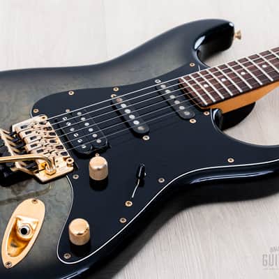 1990 Fender Pro Feel Stratocaster STR-680 SSH Blueberry Sunburst w/ Floyd Rose, Japan MIJ Fujigen image 6