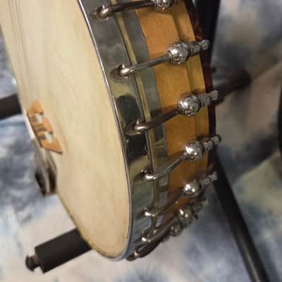 Vintage RARE 1924 Prewar Maybelle A001 Patent Applied for A001 Tenor Banjo Pro Setup New Strings Original Skin Head Original Hardshell Case image 7