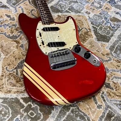 1971 Fender Mustang Competition Red with OHSC all original vintage electric guitar image 4