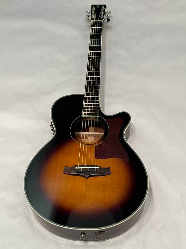 Tanglewood TW45-VS Sundance  Solid Cedar/Mahogany Super Folk Cutaway with Electronics  Vintage Sunburst Gloss made in the UK image 1