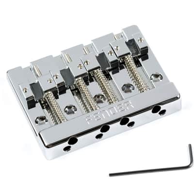 Fender HiMass 4-String Bass Bridge Assembly With Zinc Saddles Chrome image 1