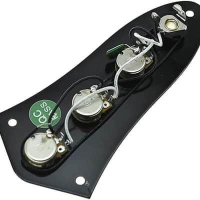Fully Loaded Control Plate Pre-Wired Control Plate with Wiring Harness for Jazz J Bass Black image 1