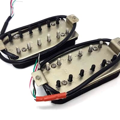 Carparelli Paf Style Alnico 5 Humbuckers Set Silver Nickel Plate Black image 2