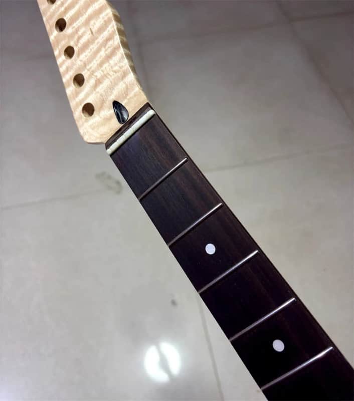 22Frets Natural color Flame Maple Electric guitar Neck Rosewood DIY gloss parts image 1