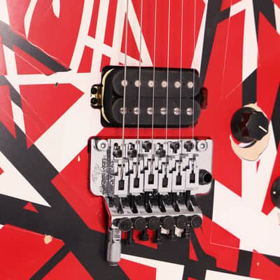 EVH Limited Edition Wolfgang Special Striped Series Red Black and White Aged image 8