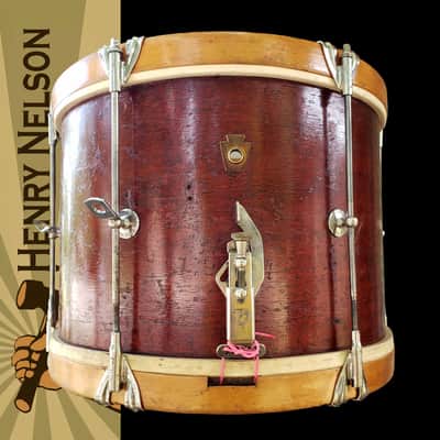 WFL Keystone 1955-59 Marching Snare 14x10 Single Tension Mahogany/Maple Restored Video image 5