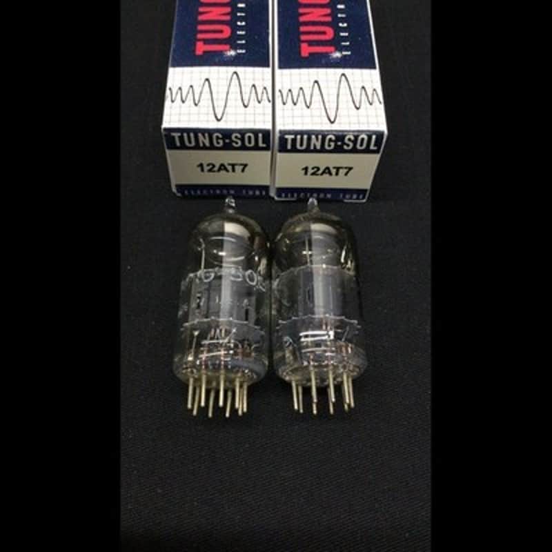 MATCHED PAIR TUNG SOL 12AT7 ECC81 Black Plate D Getter VACUUM TUBES 8.9836 image 1