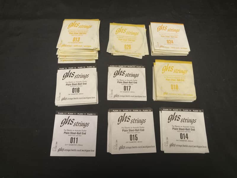GHS Electric/Acoustic Ball End Guitar Strings Lot of 70 - Plain Steel image 1