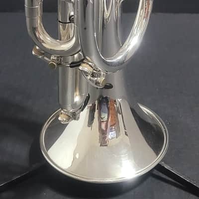 KANSTUL CUSTOM CLASS 3 VALVE SOPRANO G BUGLE , Mouthpiece & Case - Silver plated image 6