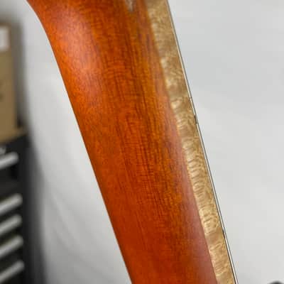 Ortega Tourplayer Thinline Acoustic-Electric Classical Guitar, Flamed Maple Top, Blue image 3