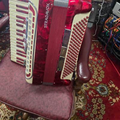 Stradavox Piano Accordion 41/120 Made in Italy - Red Pearl image 5