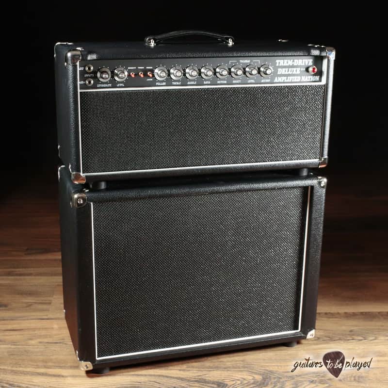 Amplified Nation Trem-Drive Deluxe 50W Head & 112 OS Cab – Black image 1