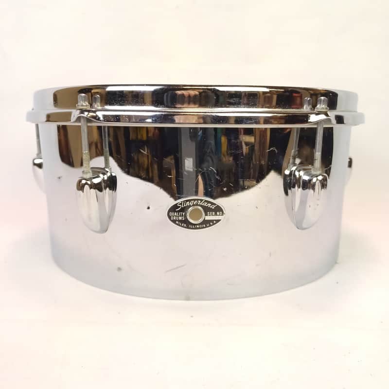 Slingerland 70s 6x13"Timbale Drum Chrome-Brass COB Shell Stick-Saver Rim/Hoop US image 1