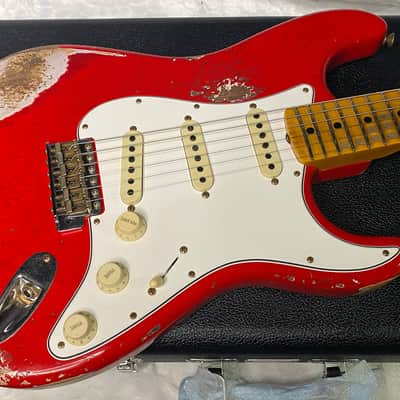 NEW! Fender Custom Shop Special Run '69 Stratocaster Heavy Relic - Handwound P/U's - Aged Ferrari Red - Reverse Headstock - 7.9lbs - Authorized Dealer - One OFF! SUPER RARE! G07043 image 4