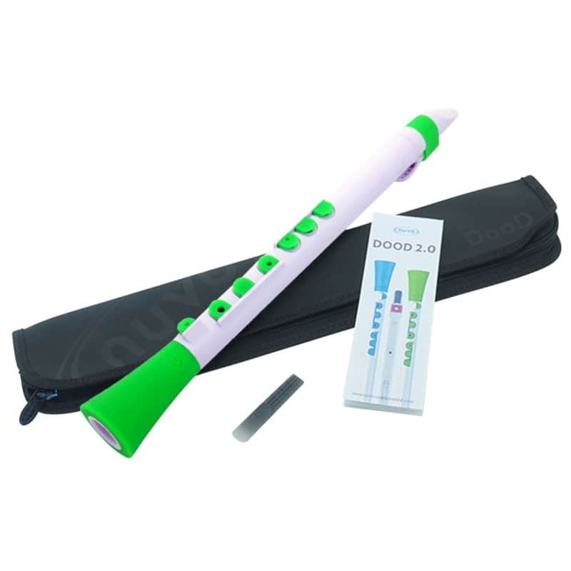 NUVO DooD 2.0 White-Green Polymer Klarinette inkl. Blätter Griffbild Hülle image 1