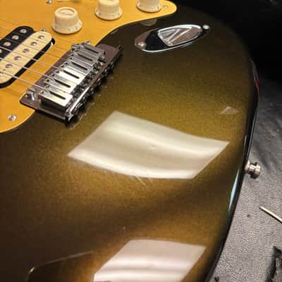 2021 Fender American Ultra Stratocaster HSS with Maple Fretboard Texas Tea image 24