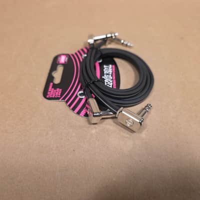 Ernie Ball Flat Ribbon Stereo Patch Cables (2-pack) (24 inch) 2020s - Black image 4