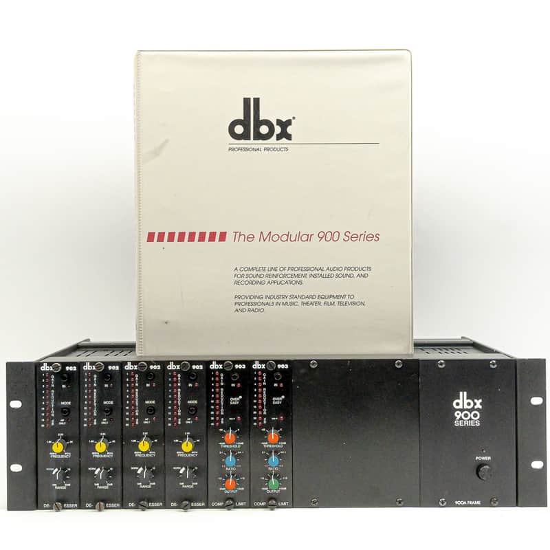 dbx 900A Rack Frame w/ 6 Modules – 4x 902 De-Esser, 2x 903 Compressor + Manuals image 1