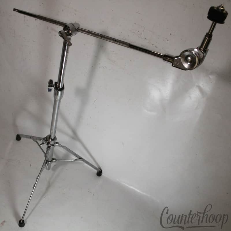 Tama Aichi Boom Cymbal Stand Vintage 80s + Pearl 60s Tripod Base "Japan" Chrome image 1