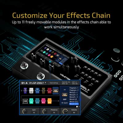 VALETON Multi Effects Processor Multi-Effects Guitar Bass Pedal with Expression Pedal FX Loop MIDI I/O Amp Modeling IR Cabinets OTG USB Audio Interface GP-200 LITE(U.S. domestic inventory) image 5