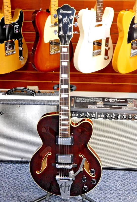2002 Ibanez Artcore AFS75T Hollowbody w/ Vibrato! Transparent Brown! VERY NICE! image 1