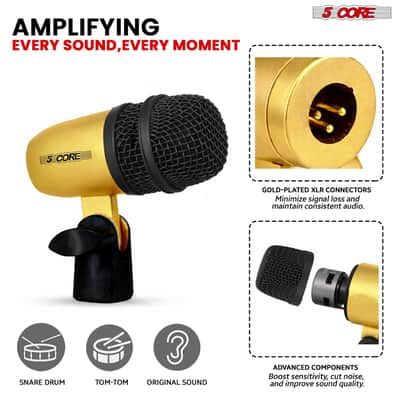 5 Core Conga Mic Snare Tom Microphone Drum Kit Condenser XLR Instrument Mics image 5
