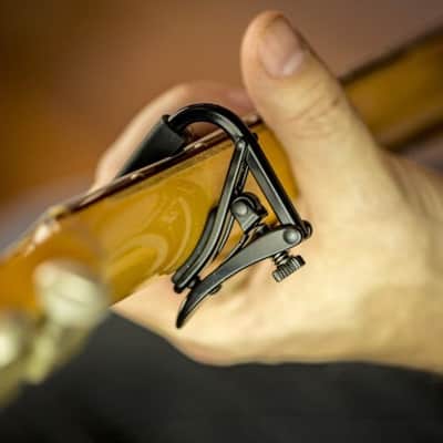 Shubb C1K Capo Noir Steel String Guitar Capo, Black Chrome, Acoustic & Electric image 4