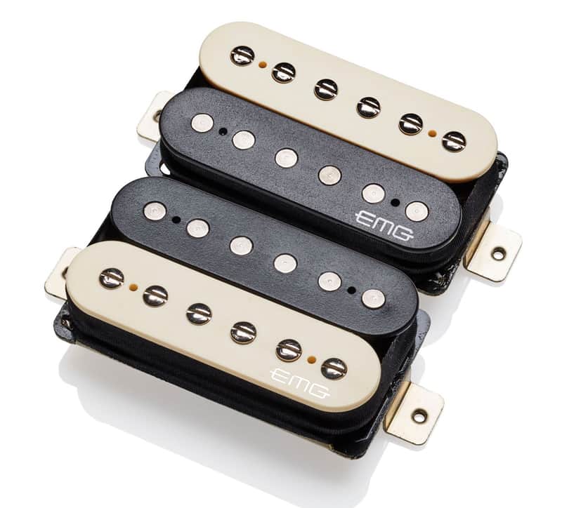 EMG Super 77 Active Humbucker 2-piece Pickup Set - Zebra -NEW image 1