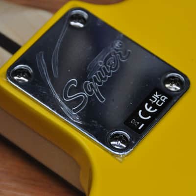 Squier FSR Bullet Competition Mustang HH Yellow w/Black stripes image 18
