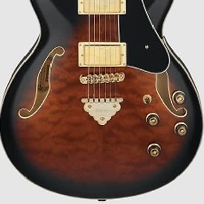 Ibanez AS93QMSP DBS Artcore Semi Hollow Electric Guitar. Dark Brown Sunburst image 1