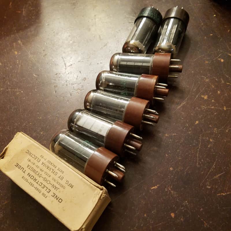 Sylvania ONE (1) JAN-CHS-5Y3WGTA tNOS AT1000 TESTED Vacuum Tube brown base balanced premium rugged 5Y3 military 1956-1962 image 1