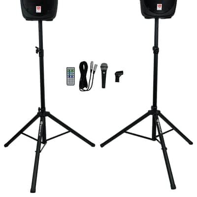 Rockville RPG102K 10" Speakers DJ PA System w/Bluetooth+Mic+Stands+Mackie Mixer image 8
