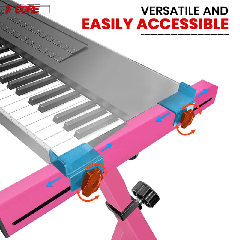 5 Core Keyboard Stand Z Shape Adjustable Foldable Heavy Duty Key Board Piano DJ Controller Stands image 1