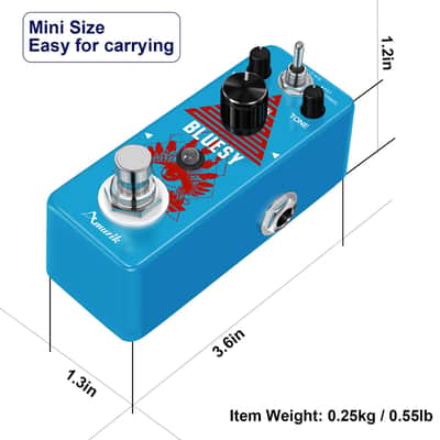 Blues Driver Bluesy Overdrive Blue King Foot Operated Effecter Wide Frequency Range Natural Tone Blues Style Overload Effect Two Modes For Electric Guitars And Bass image 3