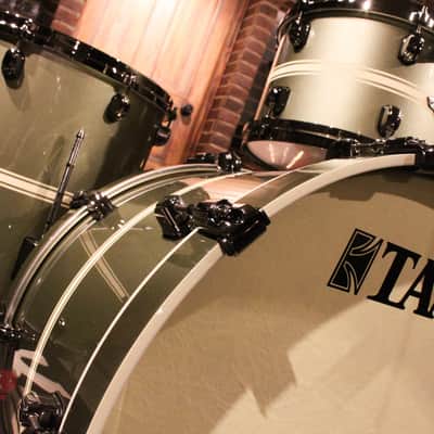 Tama Starclassic Performer 3-piece Tempest Green Stripe Limited Drum Set image 5